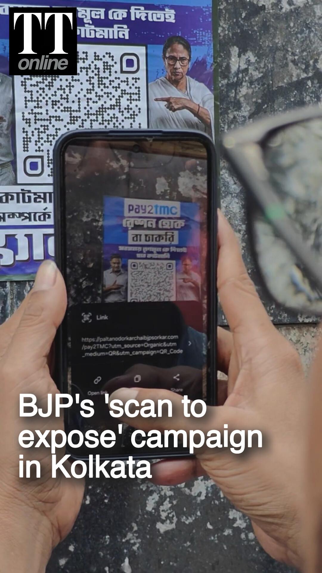 BJP's Unique 'Scan To Expose TMC' Campaign in Kolkata Day Before Bengal Polls