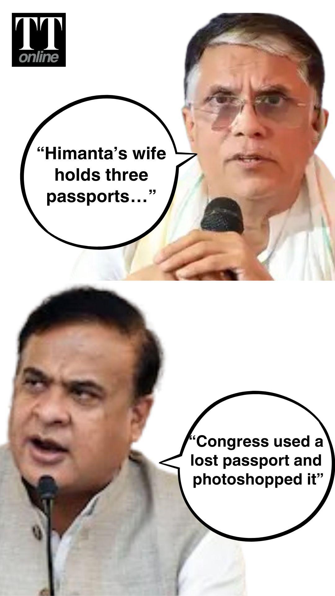 “Passport of Antigua?”:  Pawan Khera Claims Himanta Sarma's Wife Holds 3 Passports, He Responds
