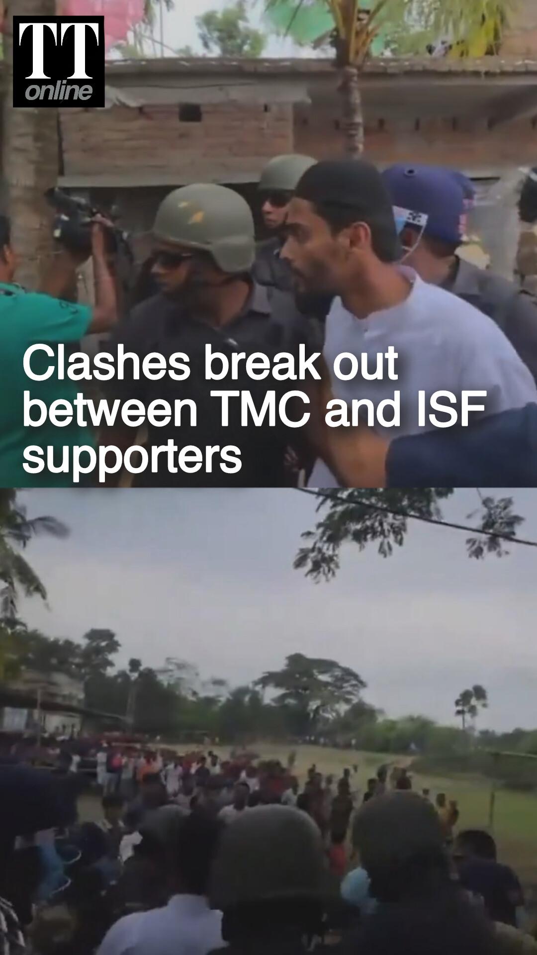 Clashes Break Out Between TMC Supporters and ISF Chief Naushad Siddique