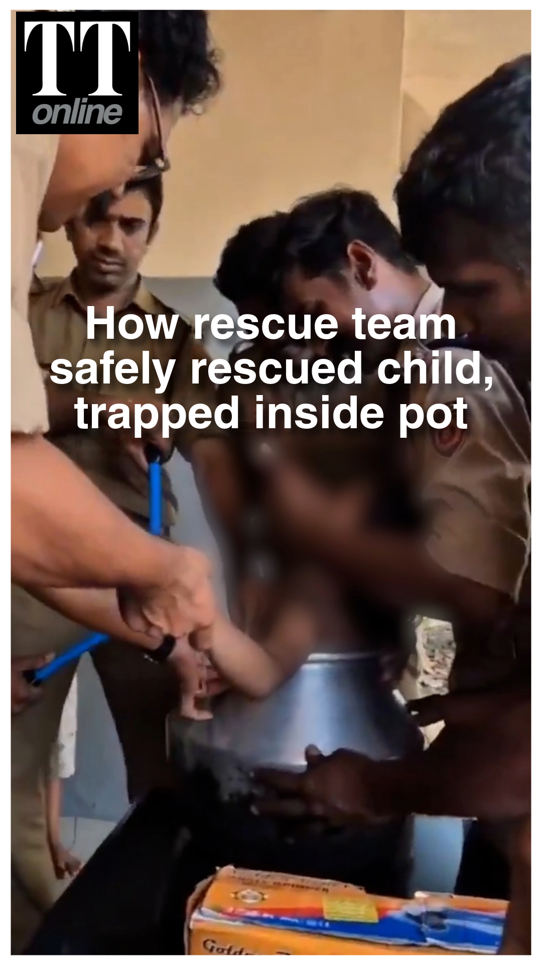 Child Gets Trapped Inside Aluminum Vessel, Rescue Teams Swing to Action