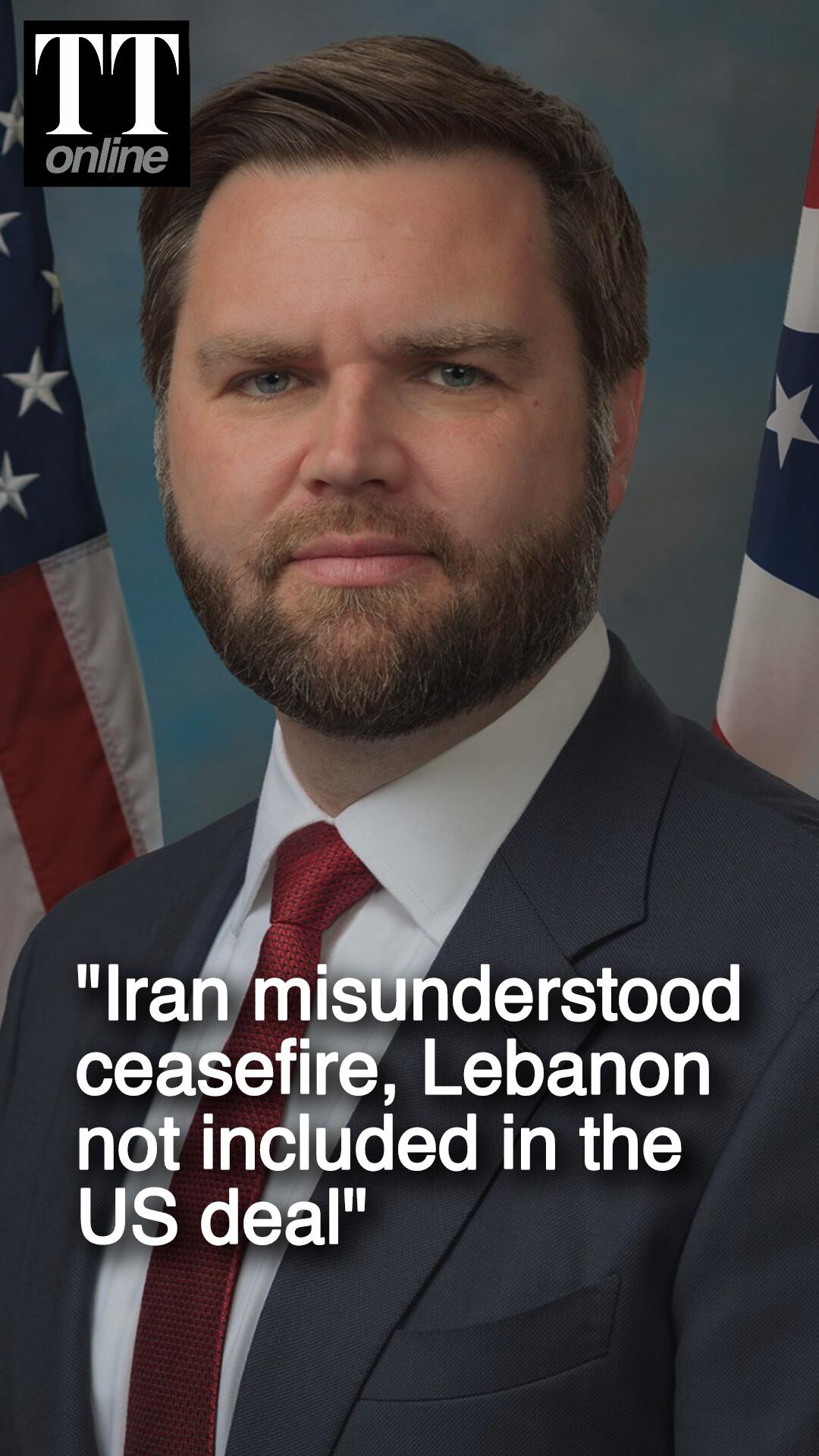 JD Vance Says Iran Would be Dumb to Call off Ceasefire Talks Over Lebanon