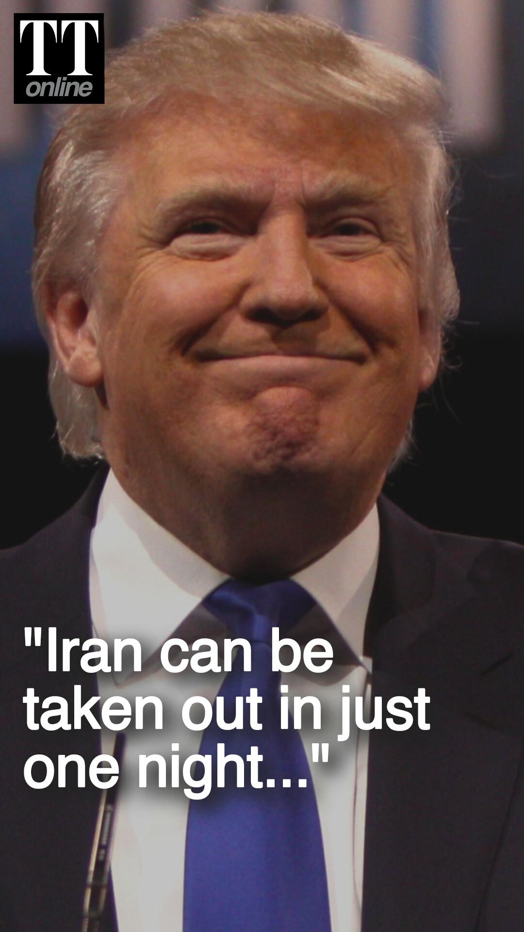 Trump Warns Iran, Says "Entire Country Could be Taken Out in One Night"