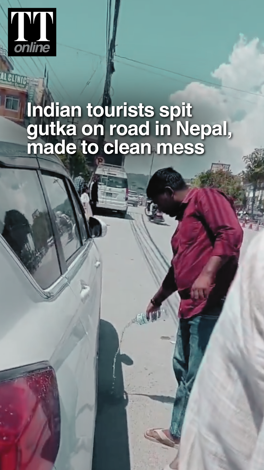 Indian Tourists Forced to Clean Road in Nepal After Gutka Spitting Incident