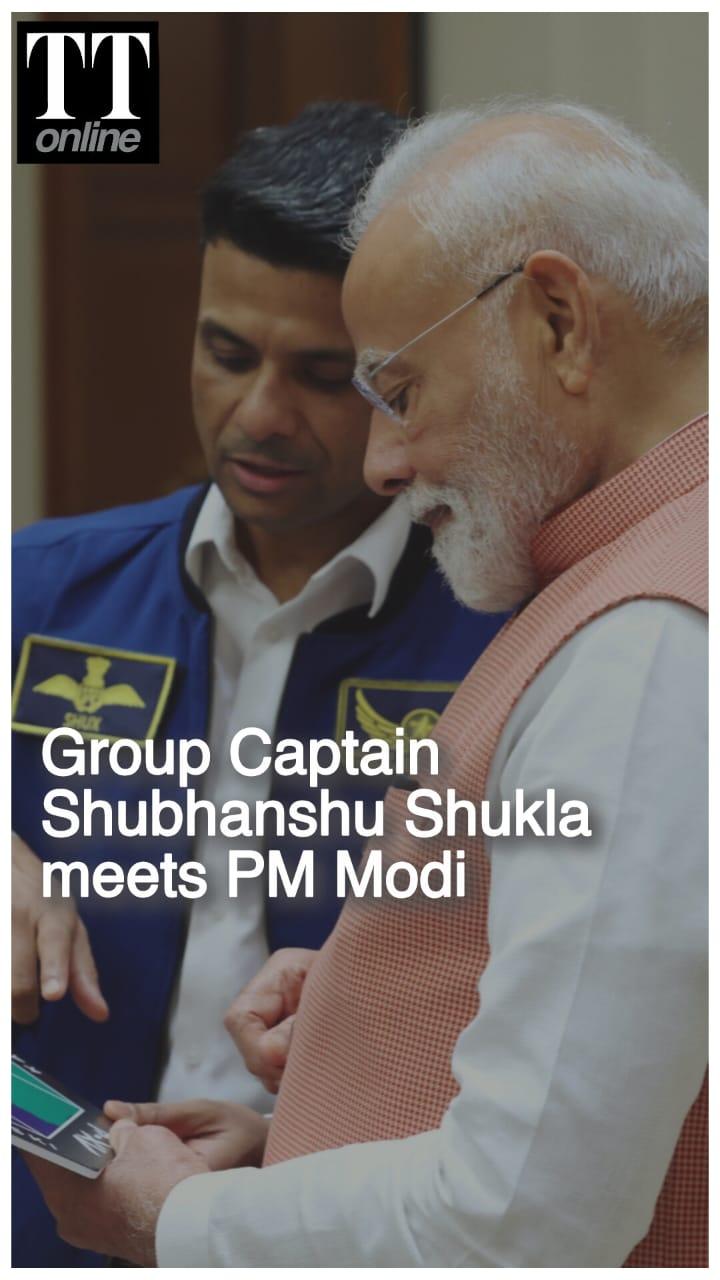 Astronaut Shubhanshu Shukla Meets PM Modi, Gifts Him Tri-colour That Travelled to Space