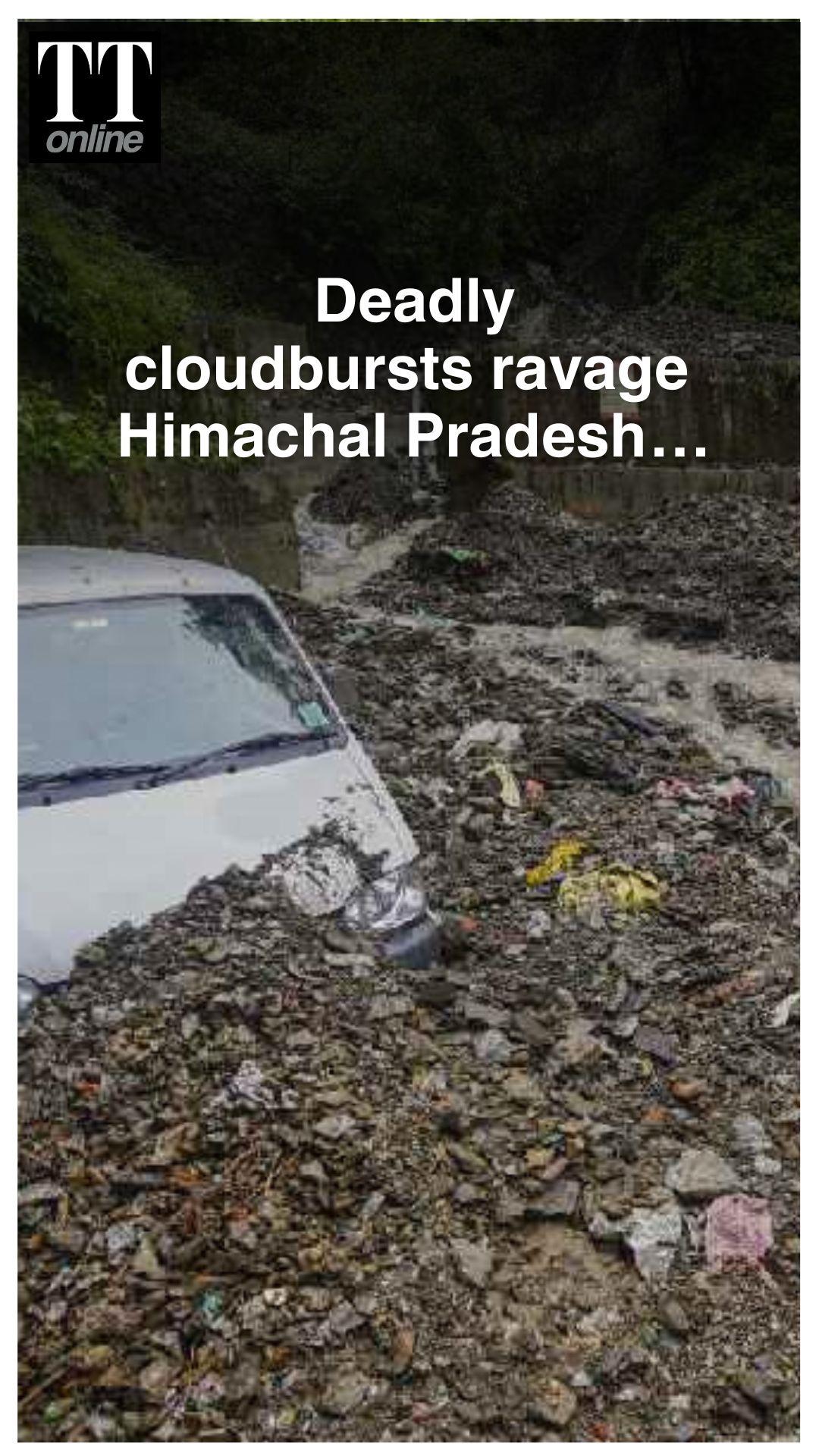 Cloudbursts Trigger Flash Floods in Himachal; Homes, Shops, Bridges Swept Away