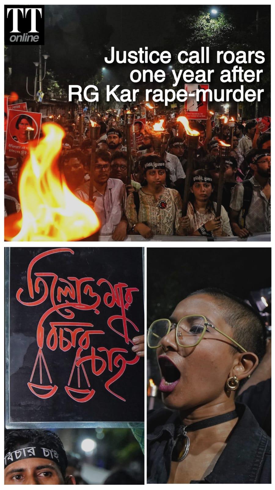 One Year On, Calcutta Marches with Torches for Justice in RG Kar Rape-Murder Case