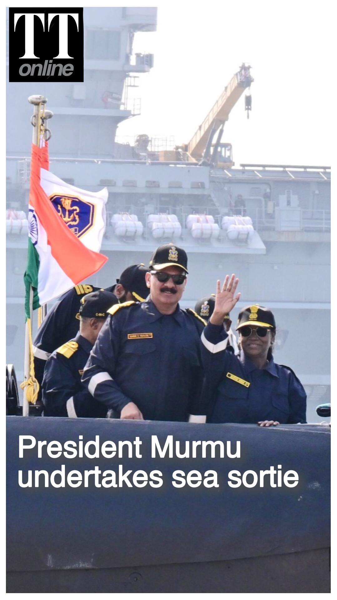 President Murmu Undertakes Submarine Sea Sortie Onboard INS Vaghsheer