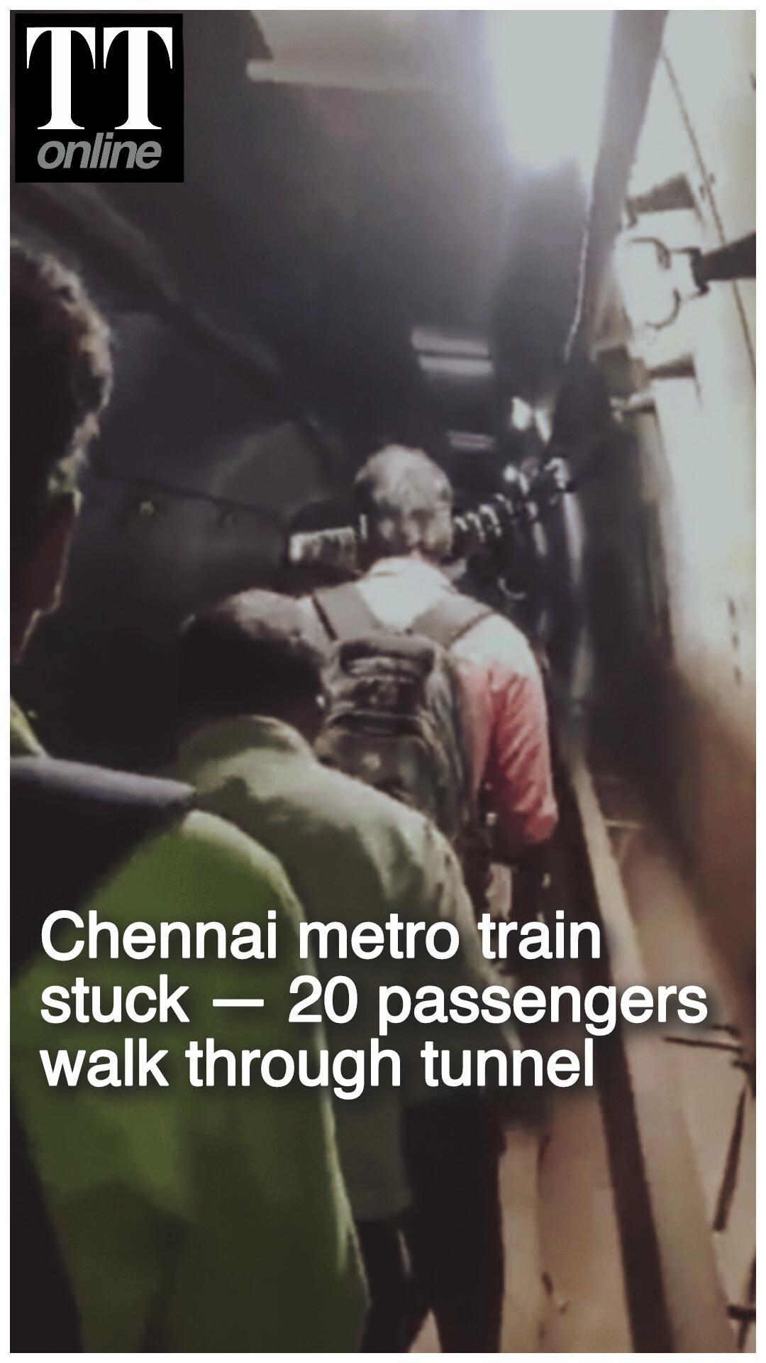 Passengers Walk Through Tunnel After Technical Snag Halts Chennai Metro Train