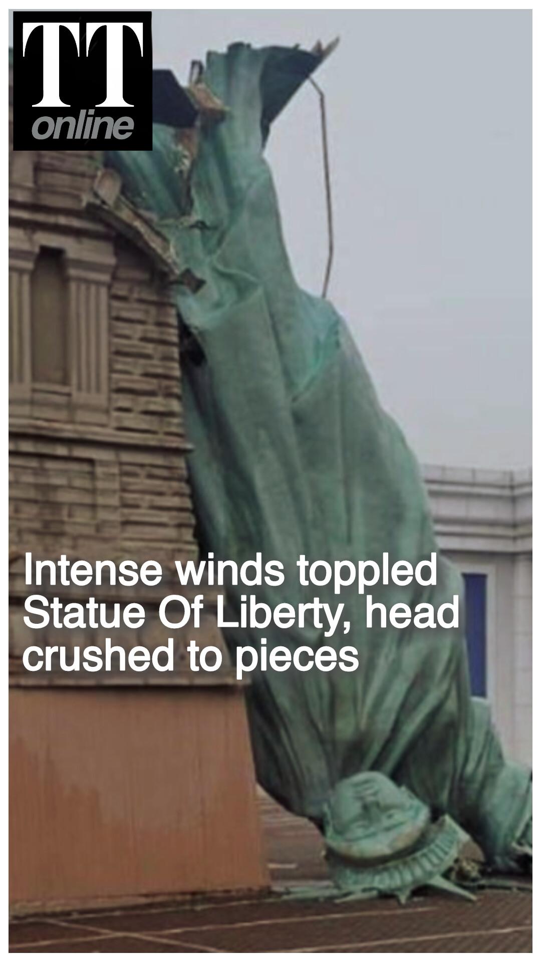Statue of Liberty Replica Tumbles After Severe Storm Smashes Southern Brazil