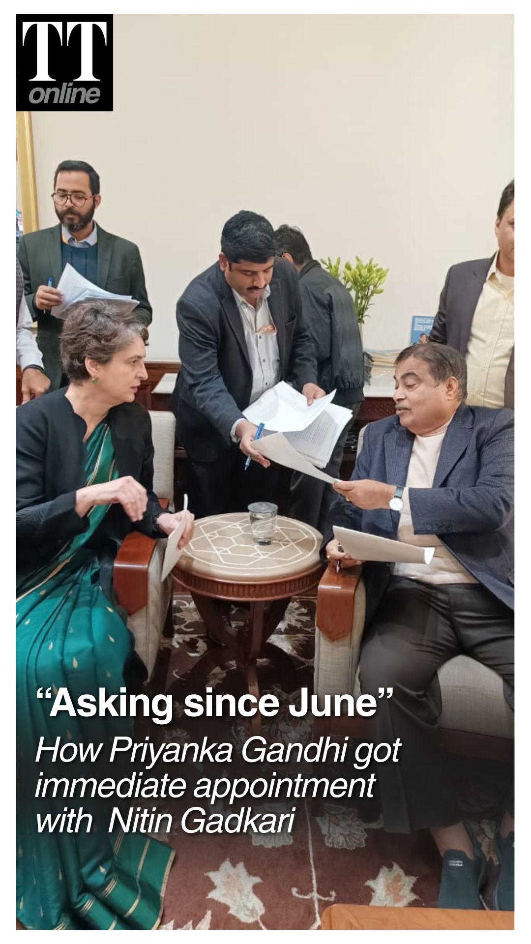 'Been Asking Since June': Priyanka Gandhi Gets Instant 'Appointment' With Nitin Gadkari