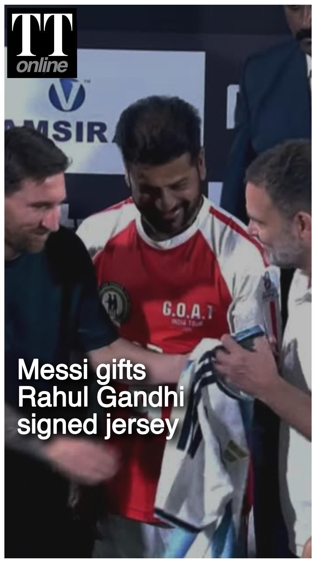 Rahul Gandhi Meets Lionel Messi in Hyderabad, Messi Gifts Him Signed Jersey