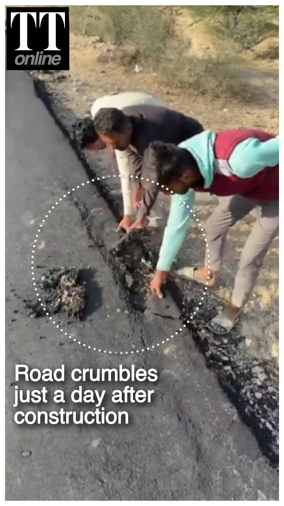 This Road in Rajasthan's Barmer Started Peeling Just a Day After Construction