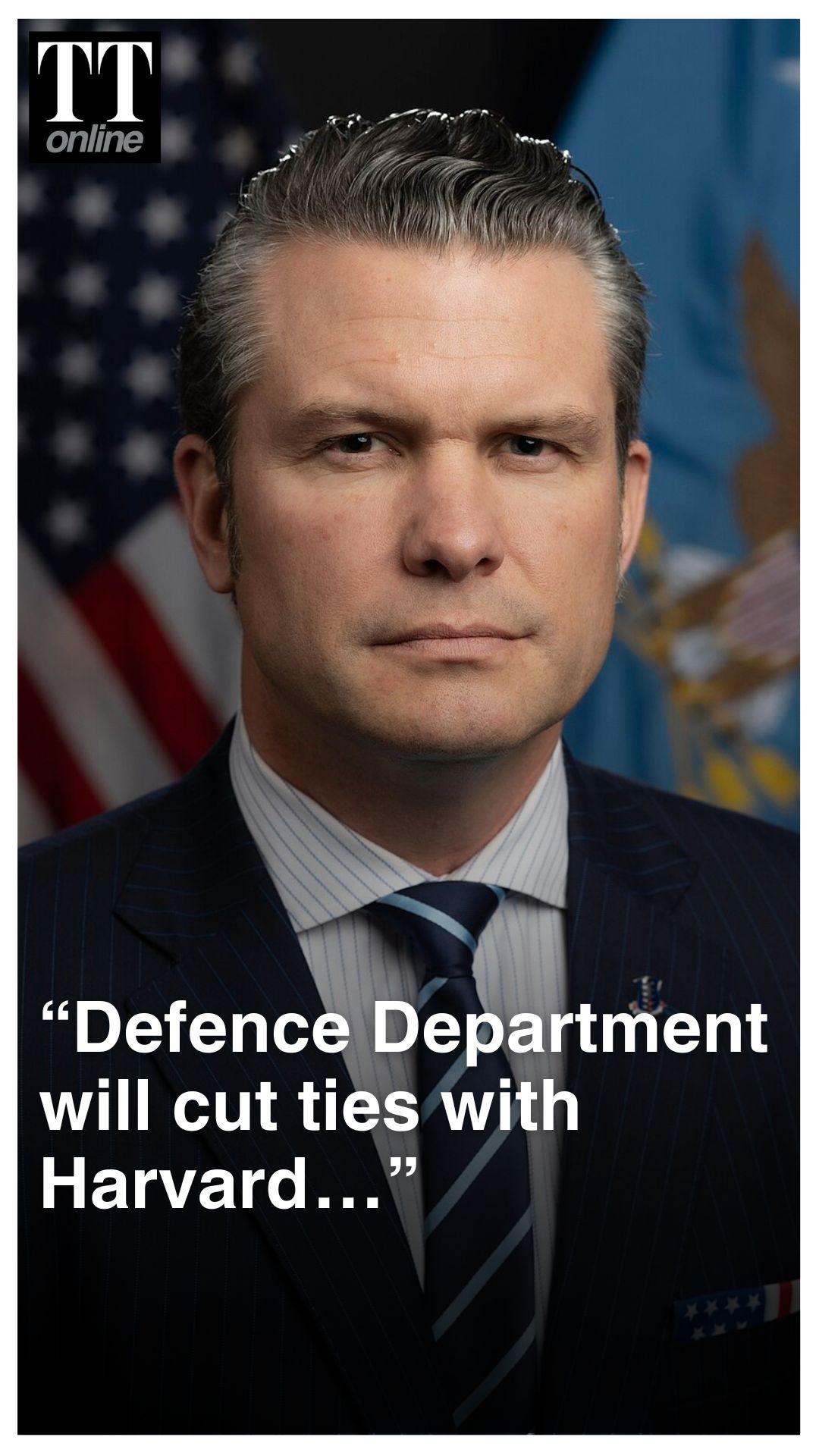 “Discontinuing Graduate-Level Professional Military Education with Harvard”: US Defence Secretary