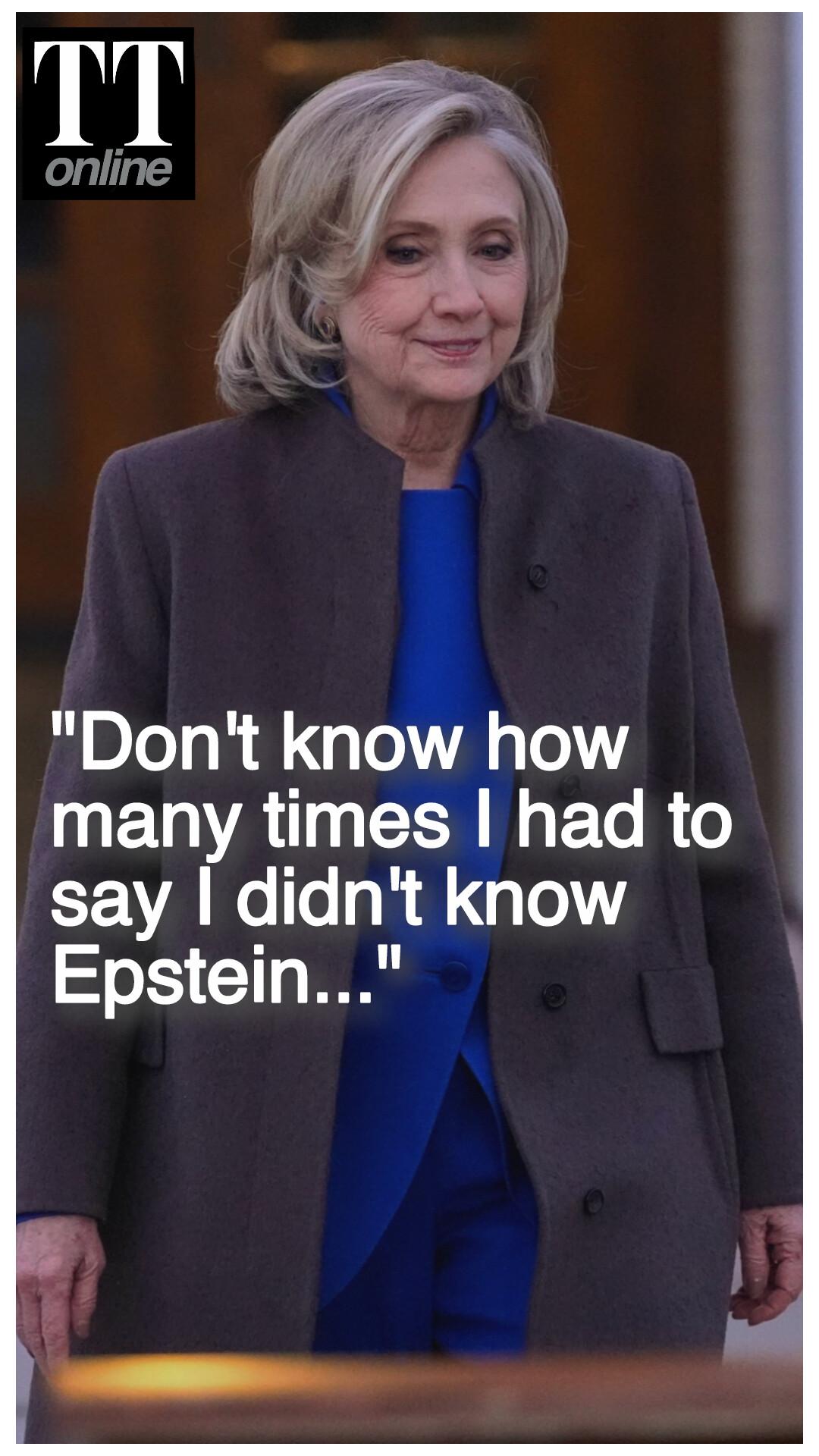 Hillary Clinton Says She Did Not Know Jeffrey Epstein After Finishing Testimony