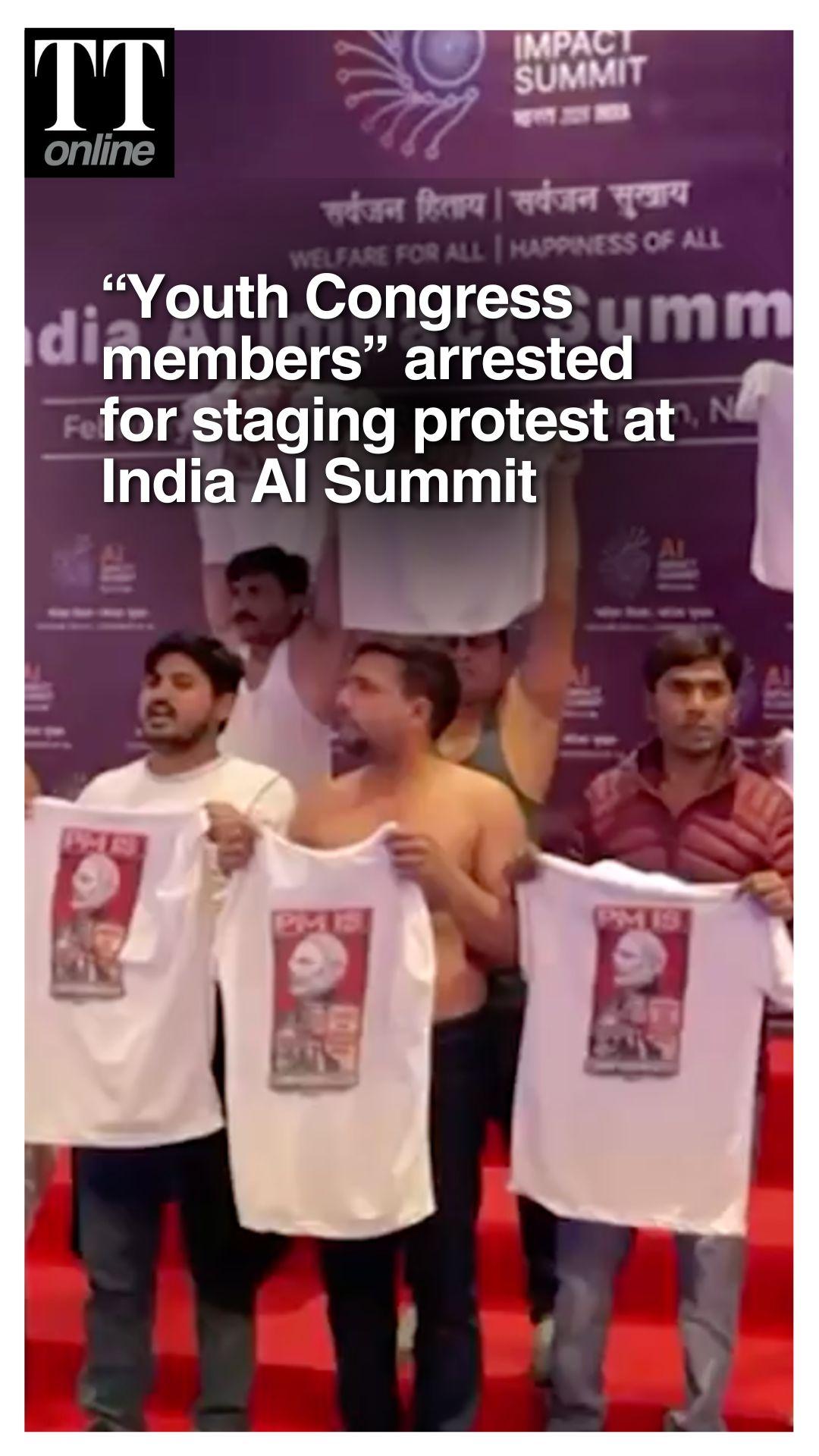 10 Members of Indian Youth Congress Detained For Staging Protest at AI Impact Summit Expo Hall