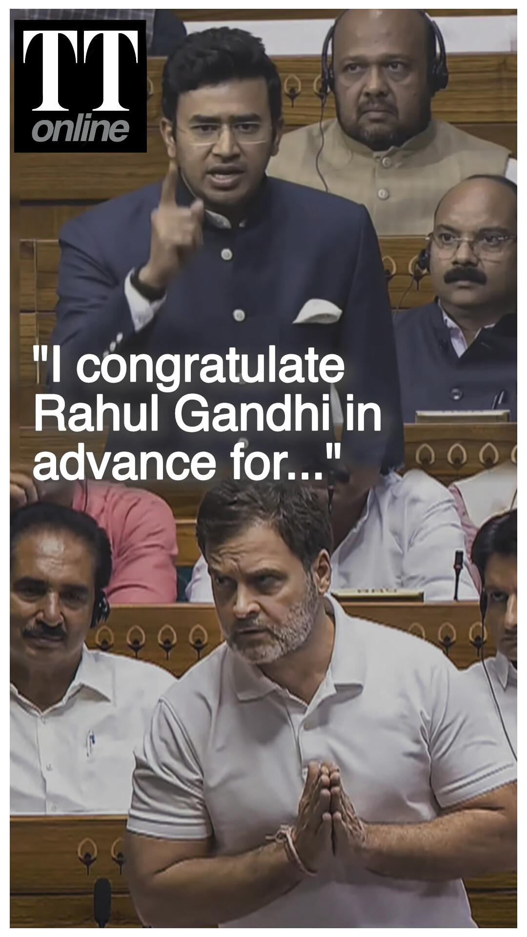 Tejasvi Surya's Sharp Attack on Rahul Gandhi in Parliament — "Century of Losses..."