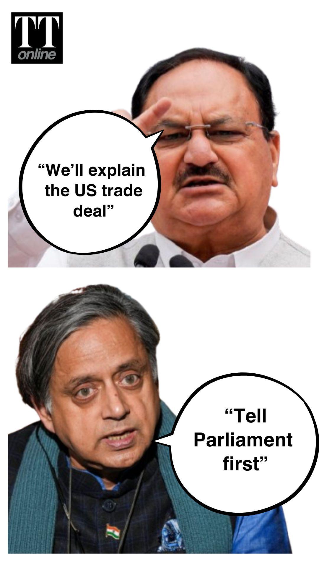 ‘Govt Will Explain US Trade Deal’: Nadda Responds to Tharoor’s Call to ‘Take Parliament into Confidence”