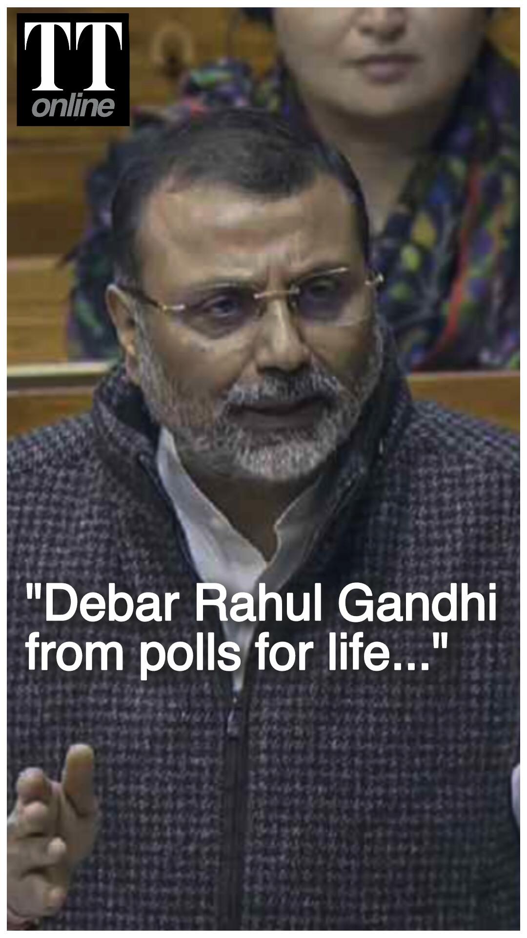 BJP MP Files Motion to Cancel Rahul Gandhi’s Lok Sabha Membership