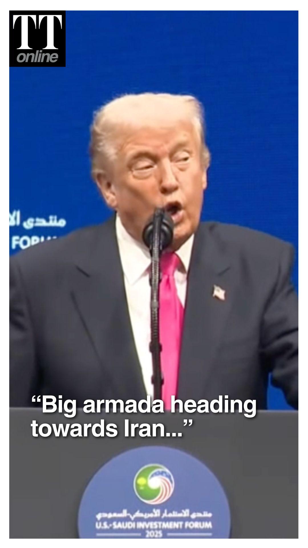 "Big Armada Heading Towards Iran": Trump Warns of Military Buildup Near Terhran