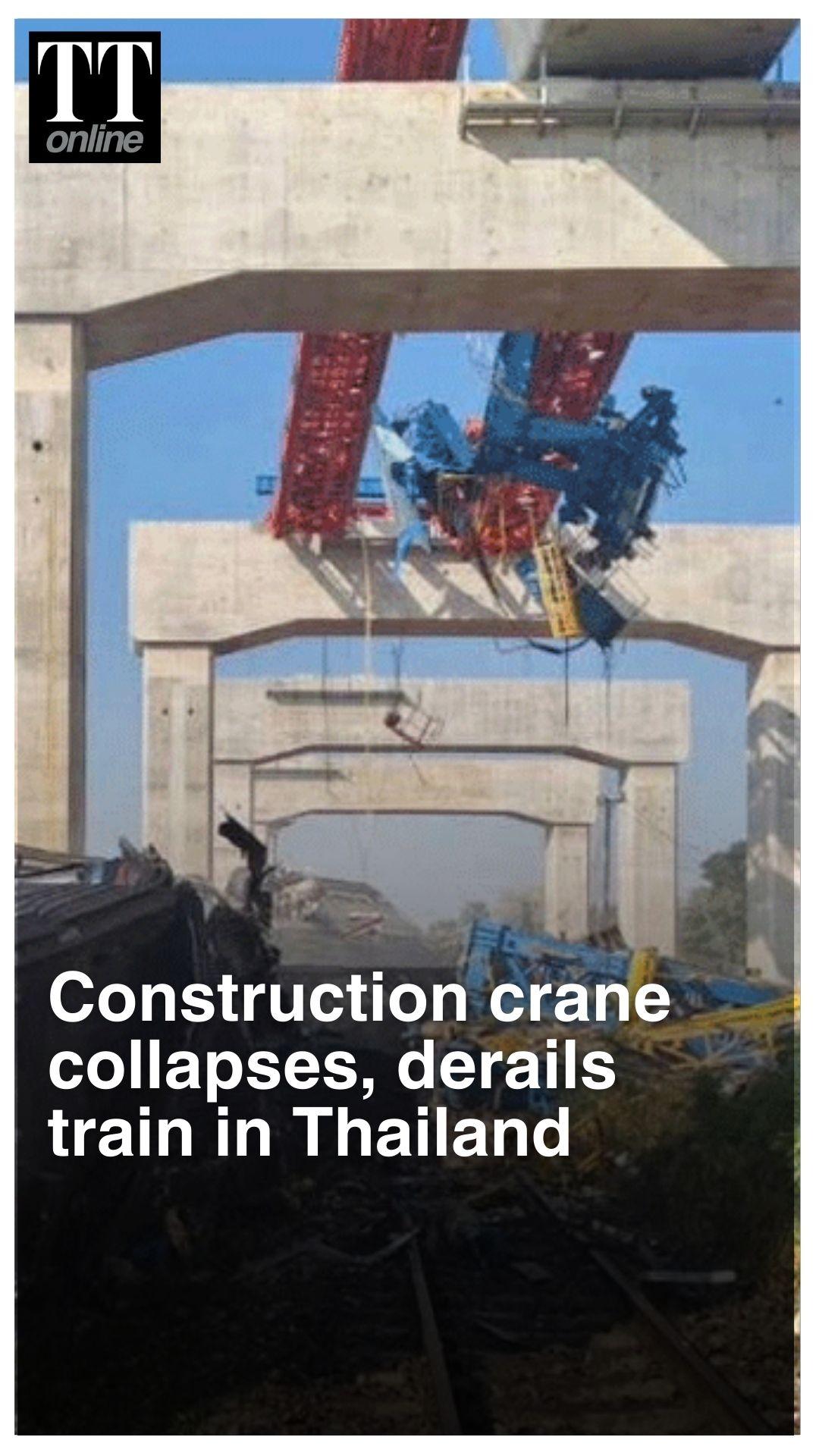 Construction Crane Falls on Train in Northeastern Thailand, At least 25 Killed