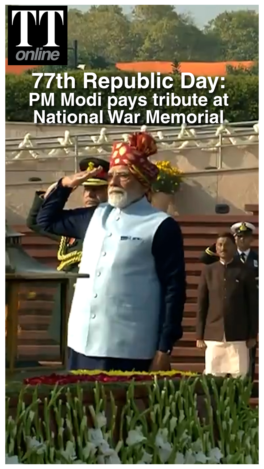 77th Republic Day: PM Narendra Modi Pays Tribute to Martyred Soldiers at The National War Memorial