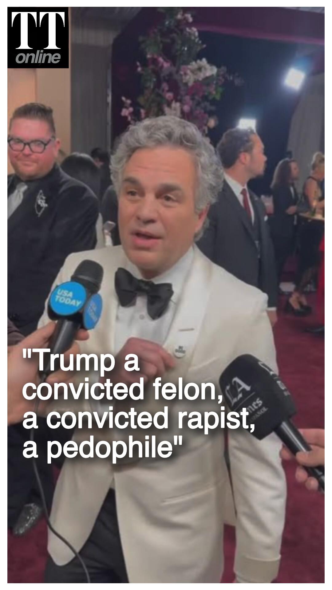 Mark Ruffalo Calls Trump 'Worst Human Being in the World’ at Golden Globes