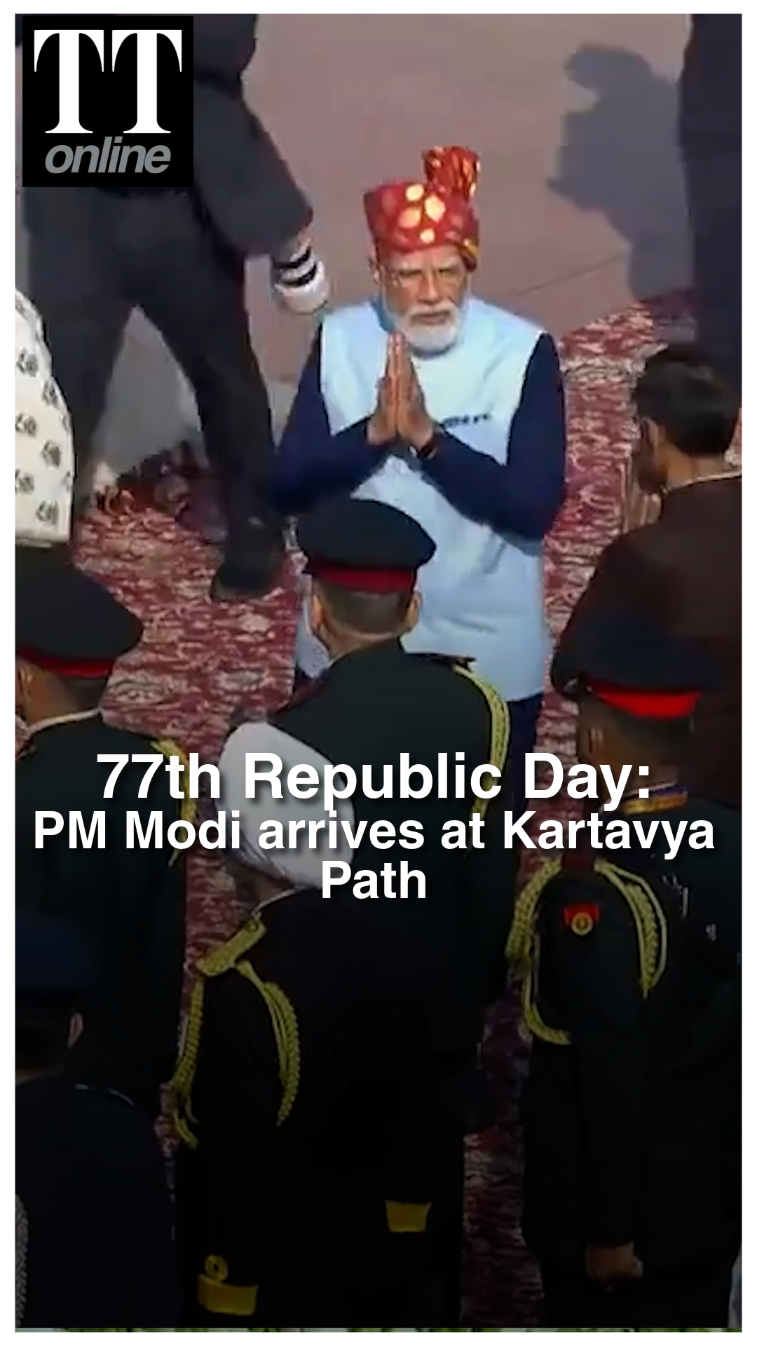 77th Republic Day: PM Narendra Modi Arrives at Kartavya Path to attend Republic Day Celebrations