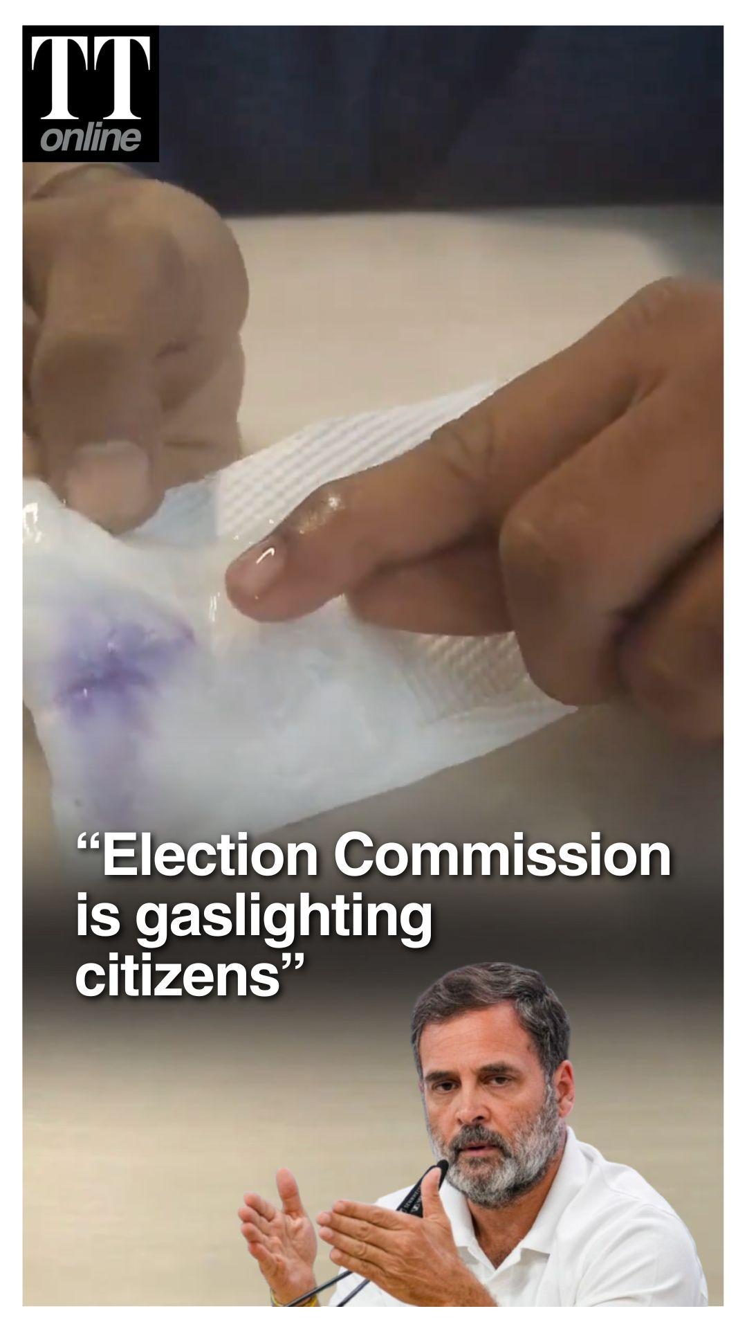 Rahul Gandhi Accuses Election Commission of “Gaslighting” Voters Over Ink Row