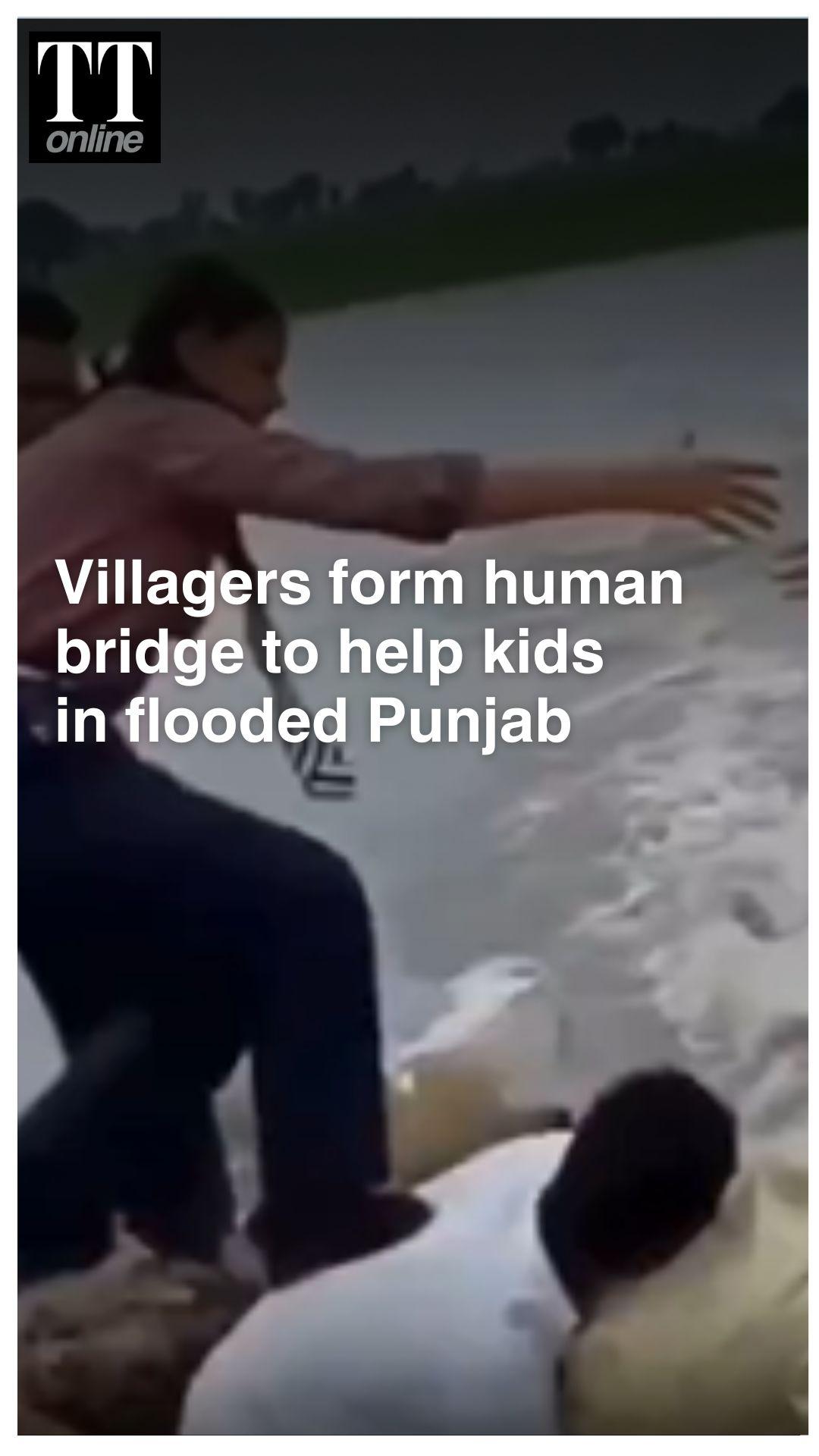 Residents of Punjab’s Moga Turn Into Human Bridge To Help Stranded School Children