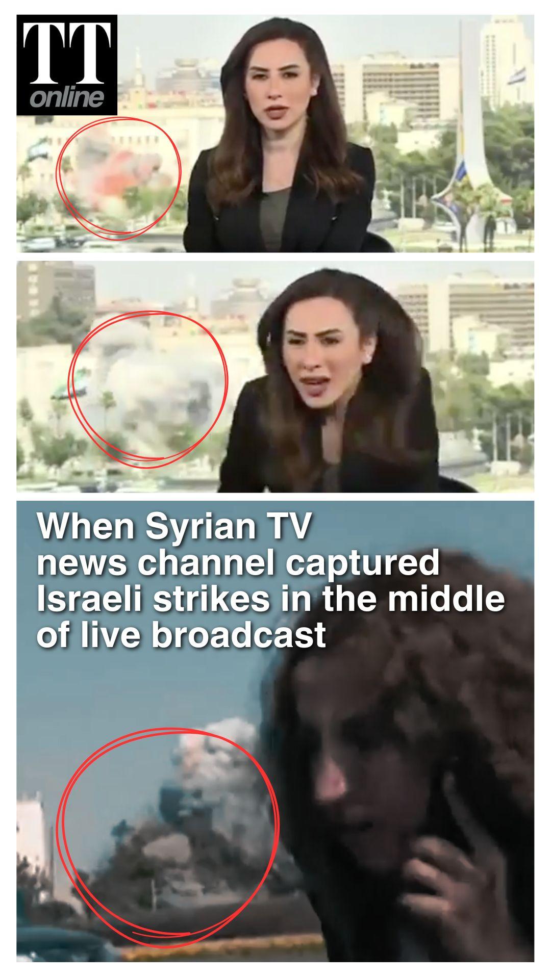 Israeli Missile Strike on Syrian Army Headquarters Captured on Live TV Broadcast
