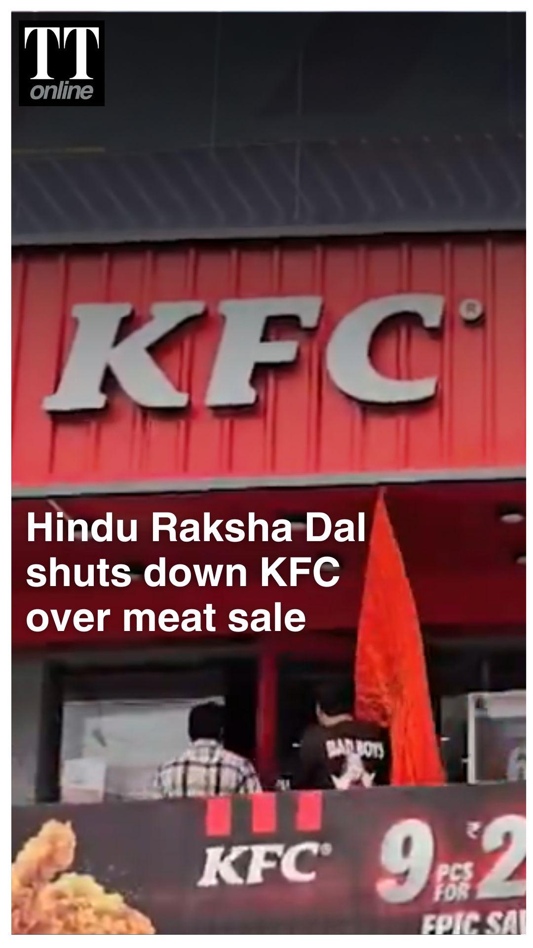 ‘Hindu Raksha Dal’ Storms KFC Ghaziabad, Shuts Outlet Over Meat Sale During Sawan