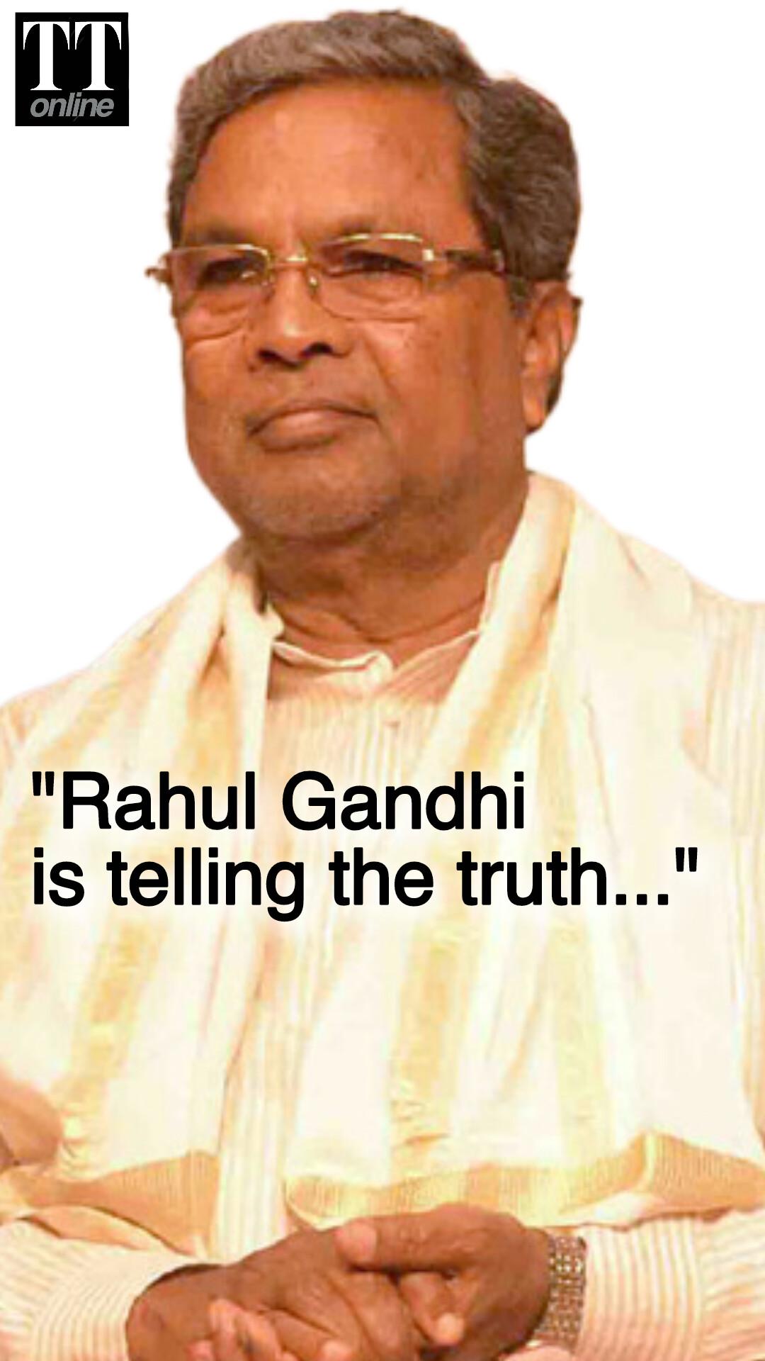 Siddaramaiah Backs Rahul Gandhi, Accuses Election Commission of Working at Centre's Behest