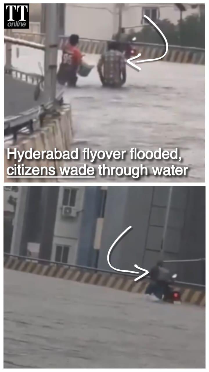 Hyderabad Flyover Turns Into ‘Swimming Pool’ After Rain, Sparks Outrage and Viral Video