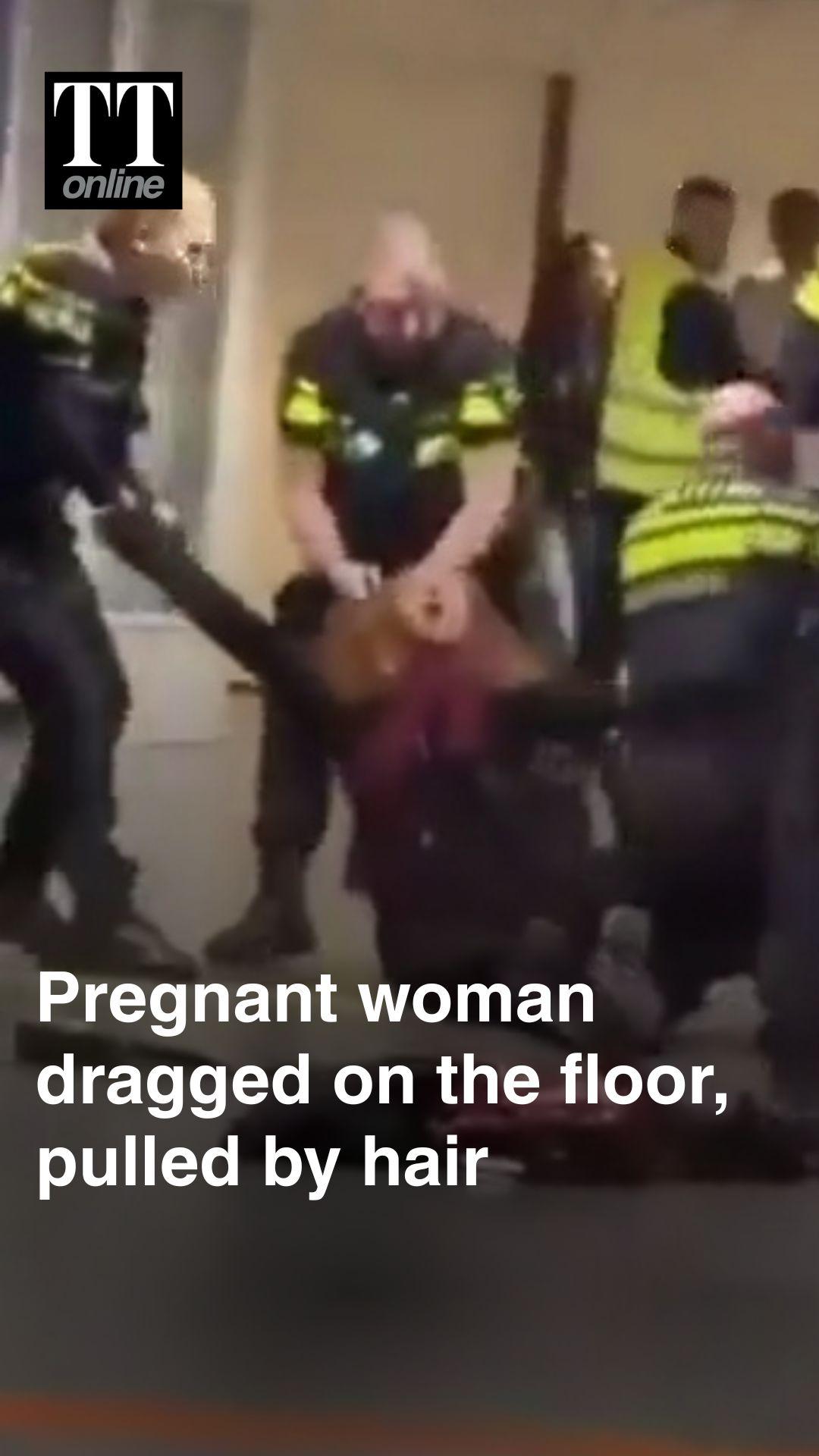 Dutch Police Seen Assaulting Pregnant Woman, Pull Her By Hair  #assault #police #pregnant #shorts