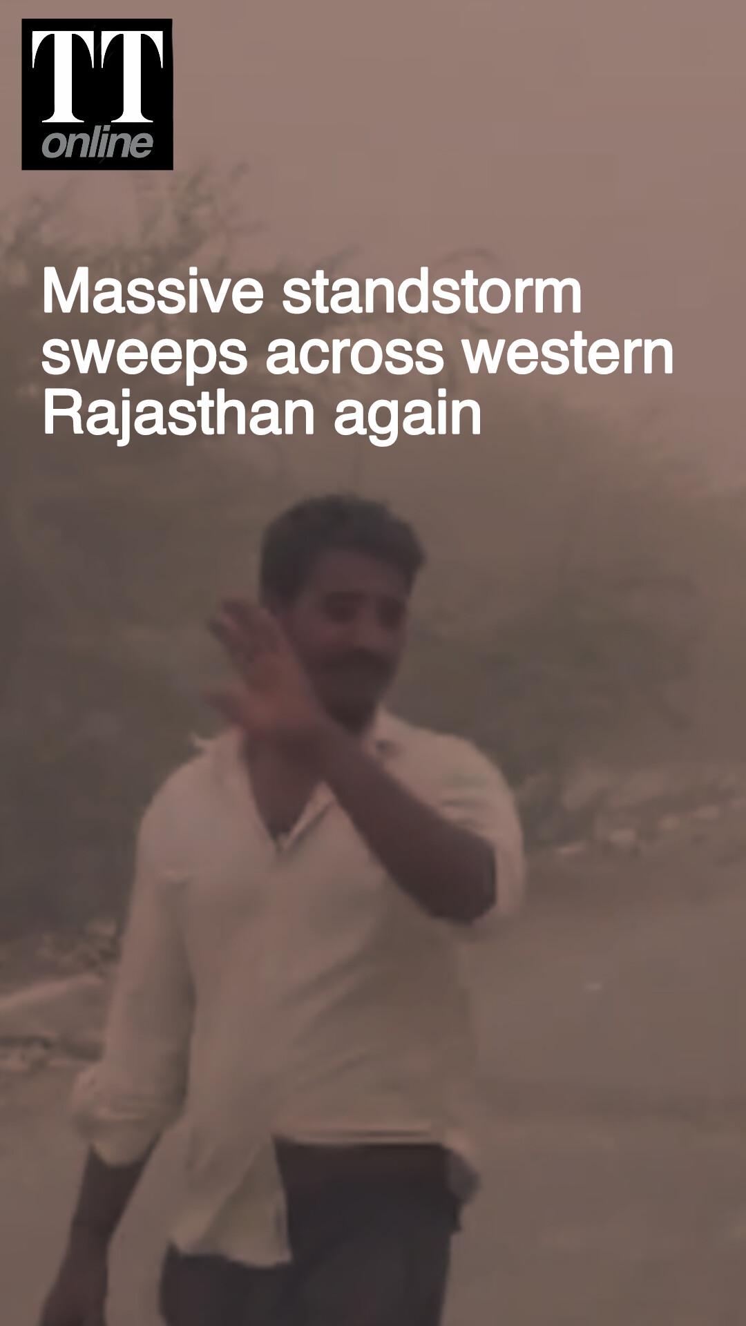 Massive Sandstorm Engulfs Western Rajasthan Again, Turns Skies Apocalyptic Red