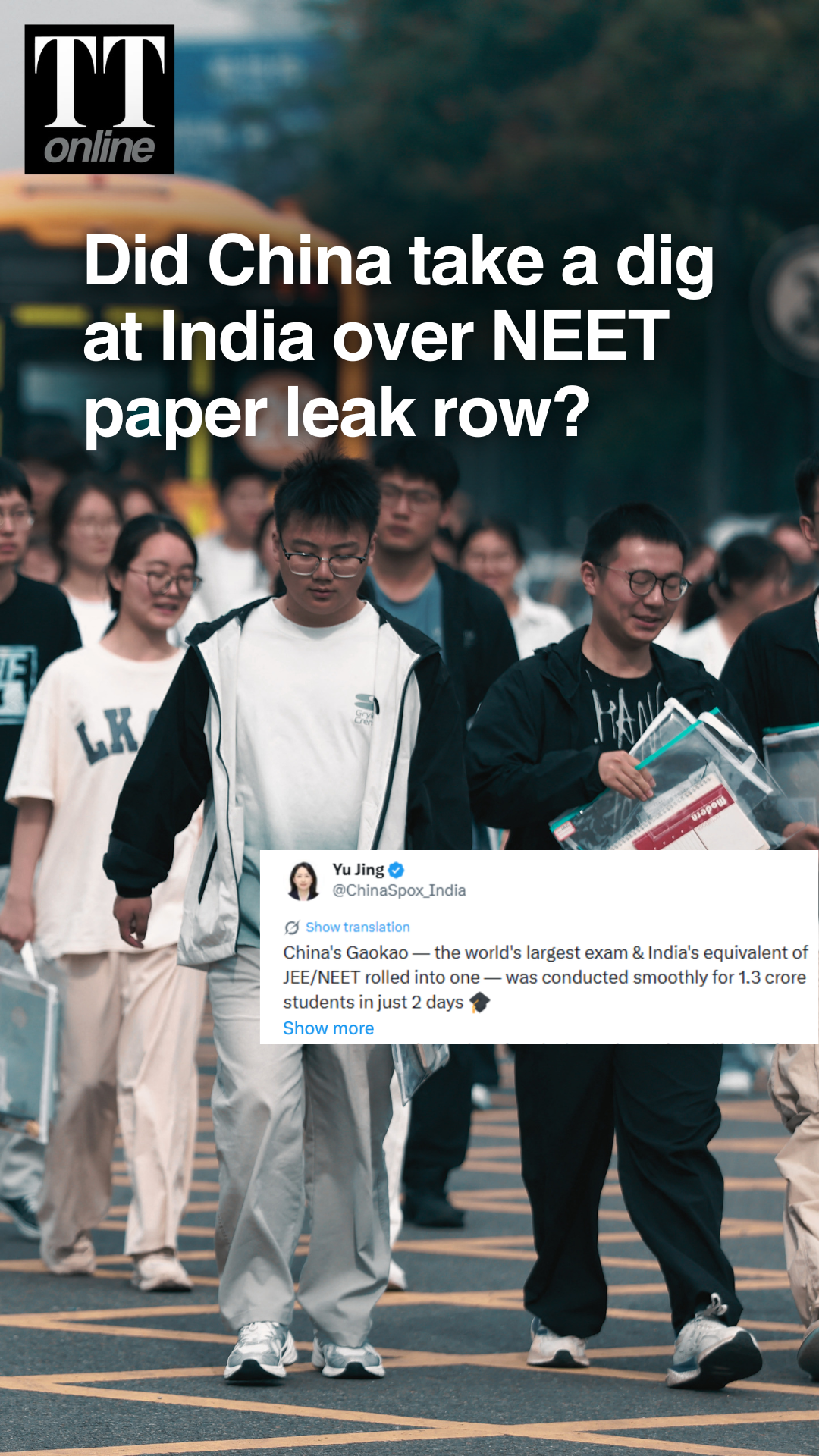 China's Dig At India? Beijing Flaunts Smooth Gaokao Exam Amid NEET Controversy