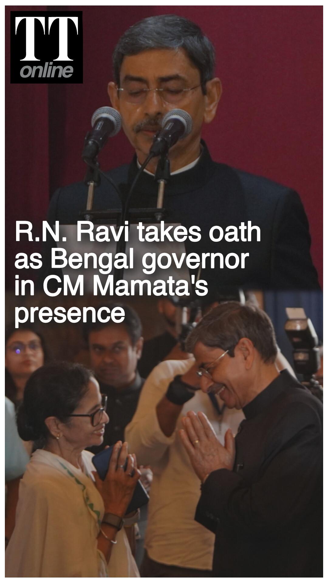 R.N. Ravi Takes Oath as Bengal’s 22nd Governor in Presence of Mamata Banerjee
