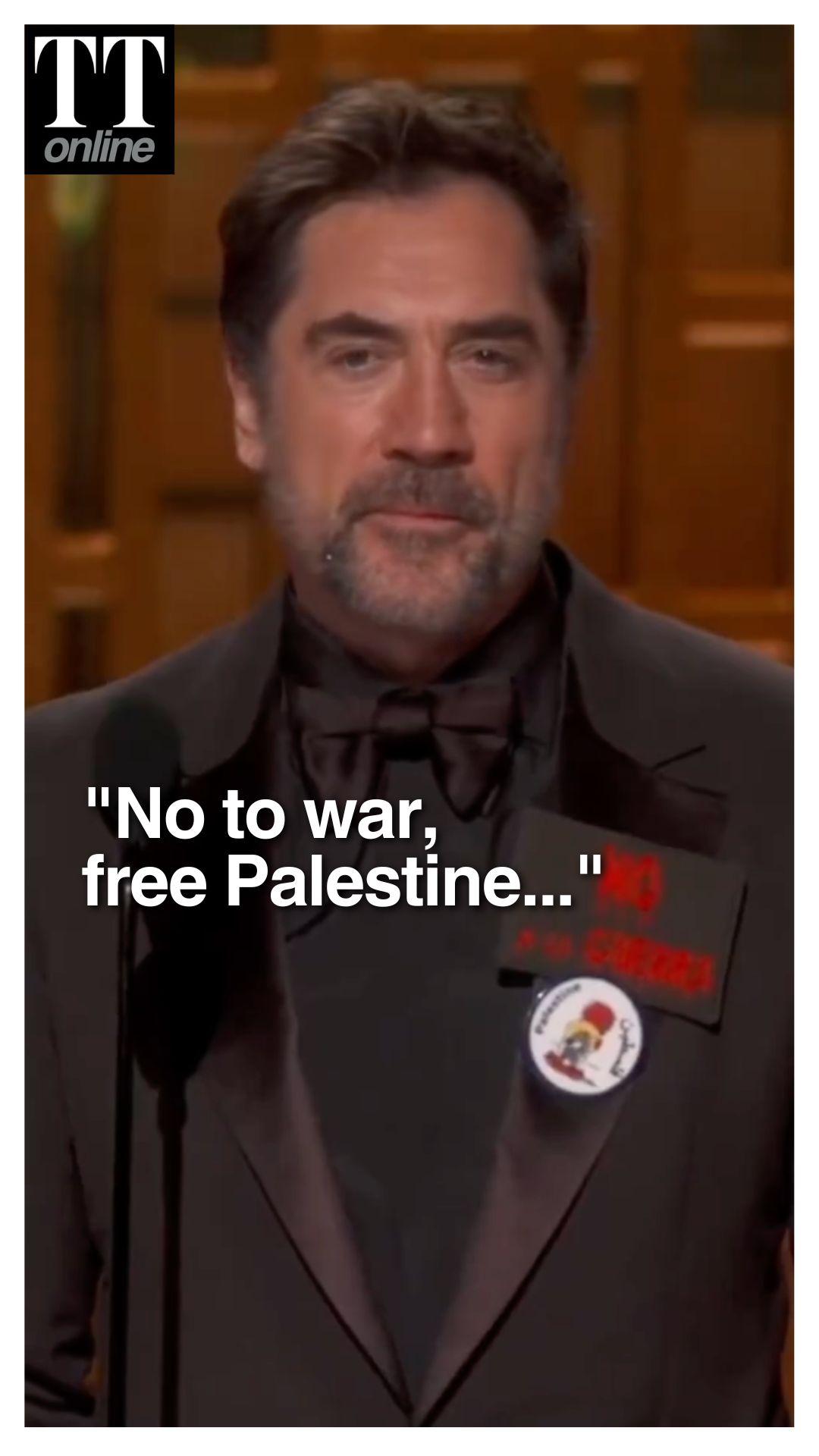 Javier Bardem Says ‘No to War, Free Palestine’ On Oscar Stage