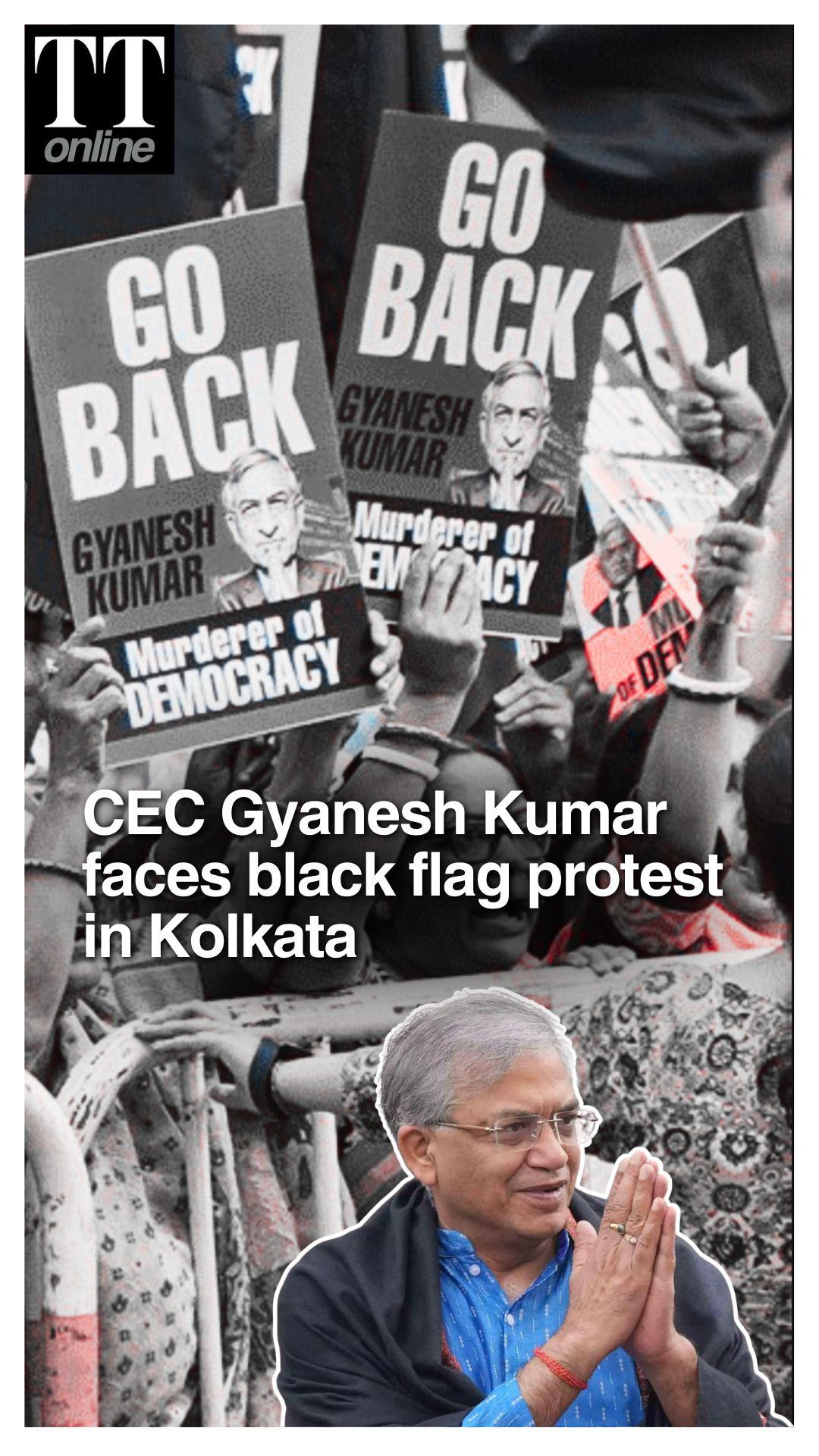 CEC Gyanesh Kumar Faces ‘Go Back’ Protests, Shown Black Flags in #Kolkata #elections2026