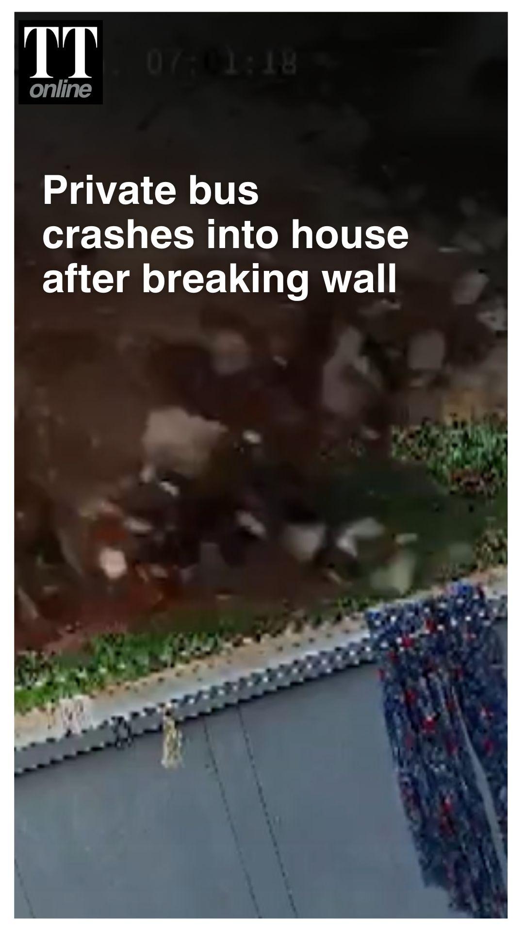 WATCH | Moment When Empty Private Bus Crashed into a House In Kerala’s Kozhikode