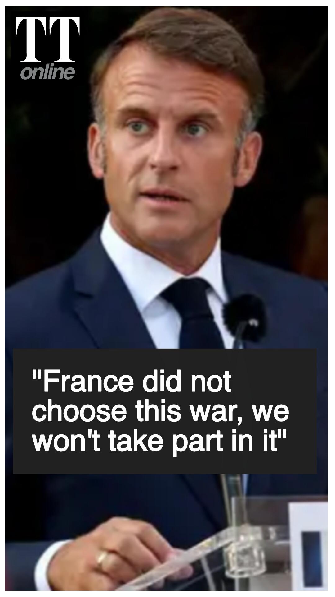 France "Will Never Take Part" in Operations to Open Strait of Hormuz, Says President Macron