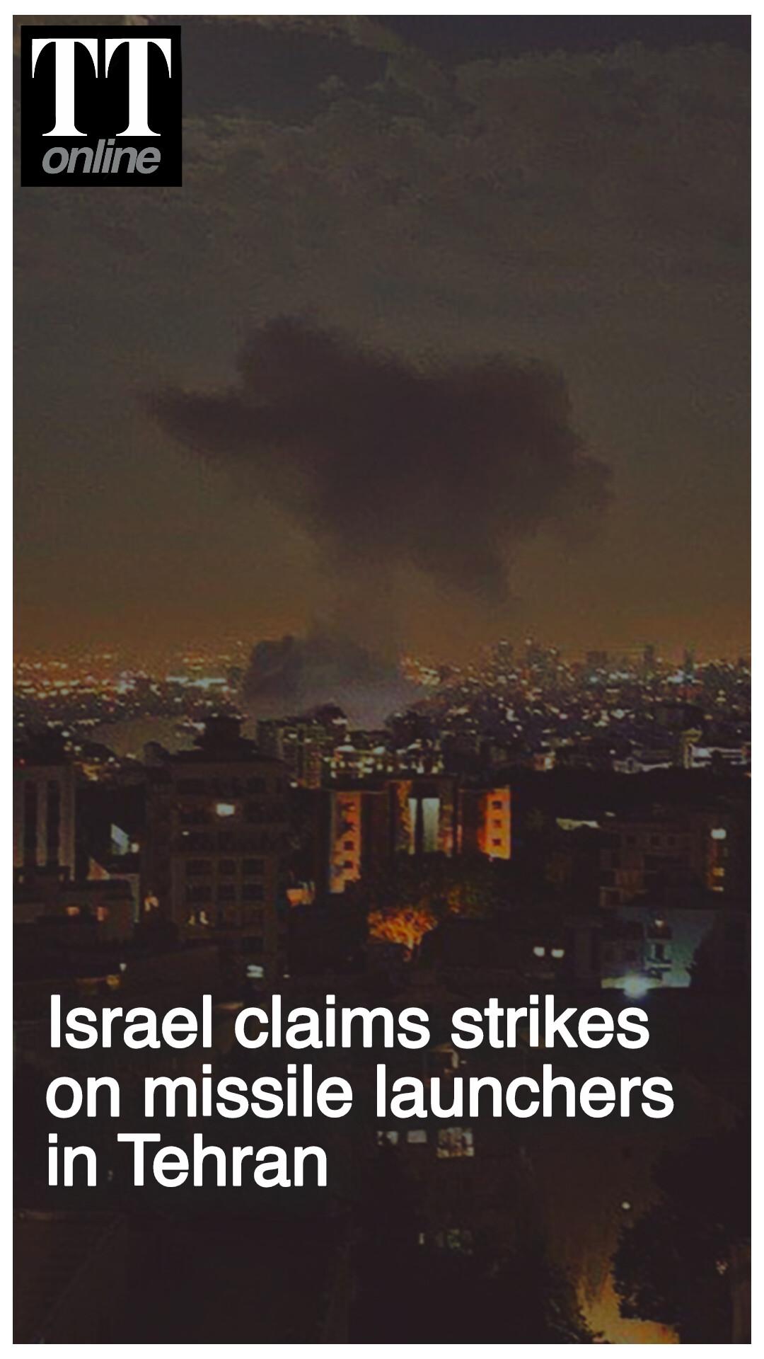 Israel Claims Strikes on Basij, Security Centers and Missile Launchers in Tehran