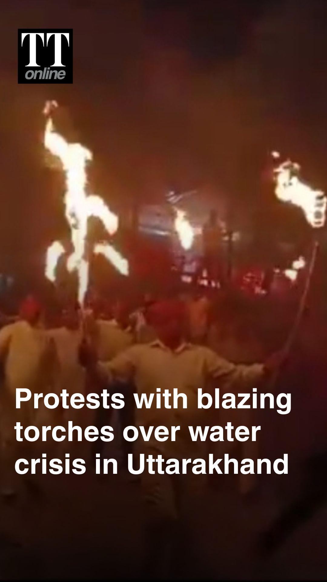 Residents Hit Streets With Torches Over Severe Water Shortage in Uttarakhand #uttarakhand