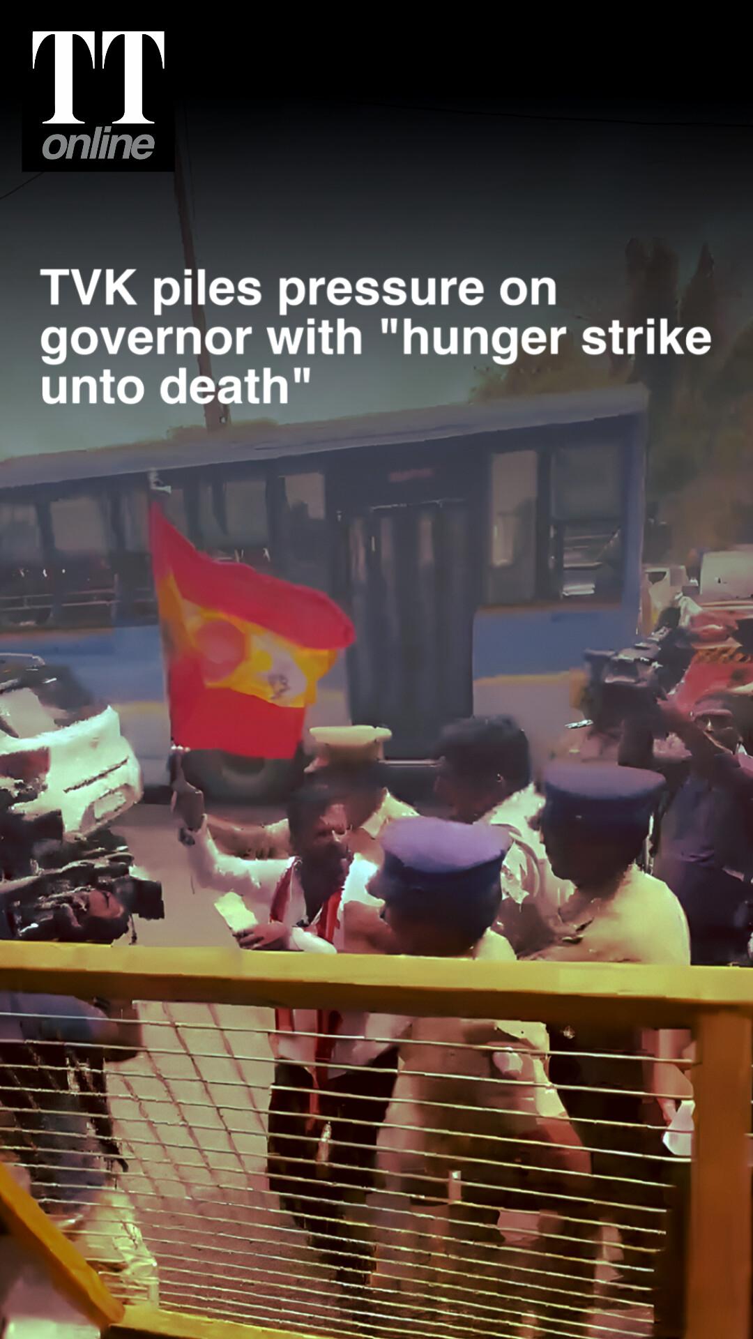 TVK Cadres Launch Hunger Strike, Demand Vijay Be Sworn In as Tamil Nadu CM