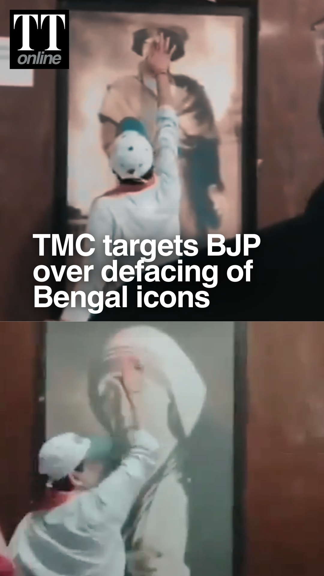TMC Shares Video Alleging Defacement of Raja Ram Mohan Roy, Mother Teresa Portraits