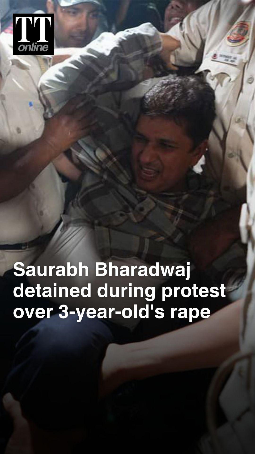 AAP Protests Over 3-Year-Old's Rape Case | Saurabh Bharadwaj Detained Outside Raj Bhavan