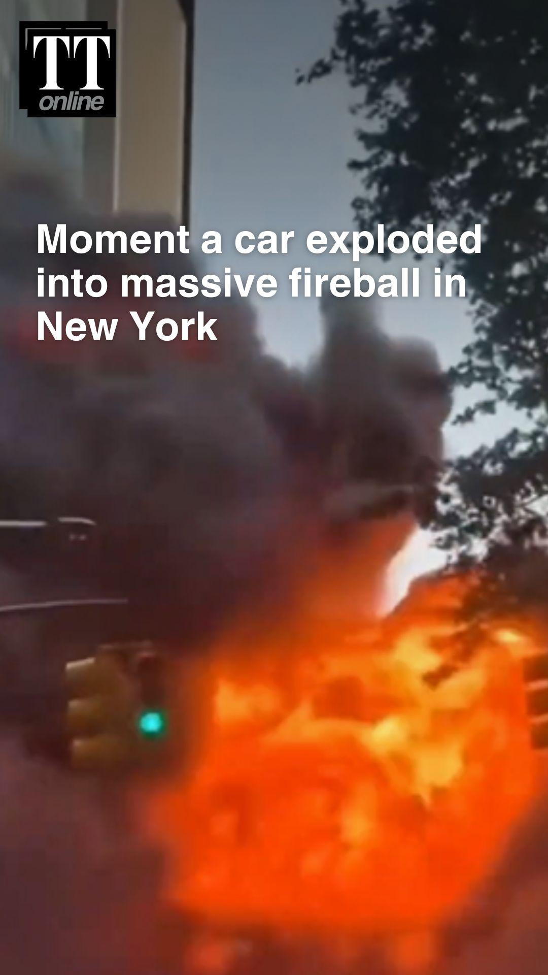 WATCH | Dramatic Video Shows Car Exploding Near Wall Street’s Bull Statue In New York