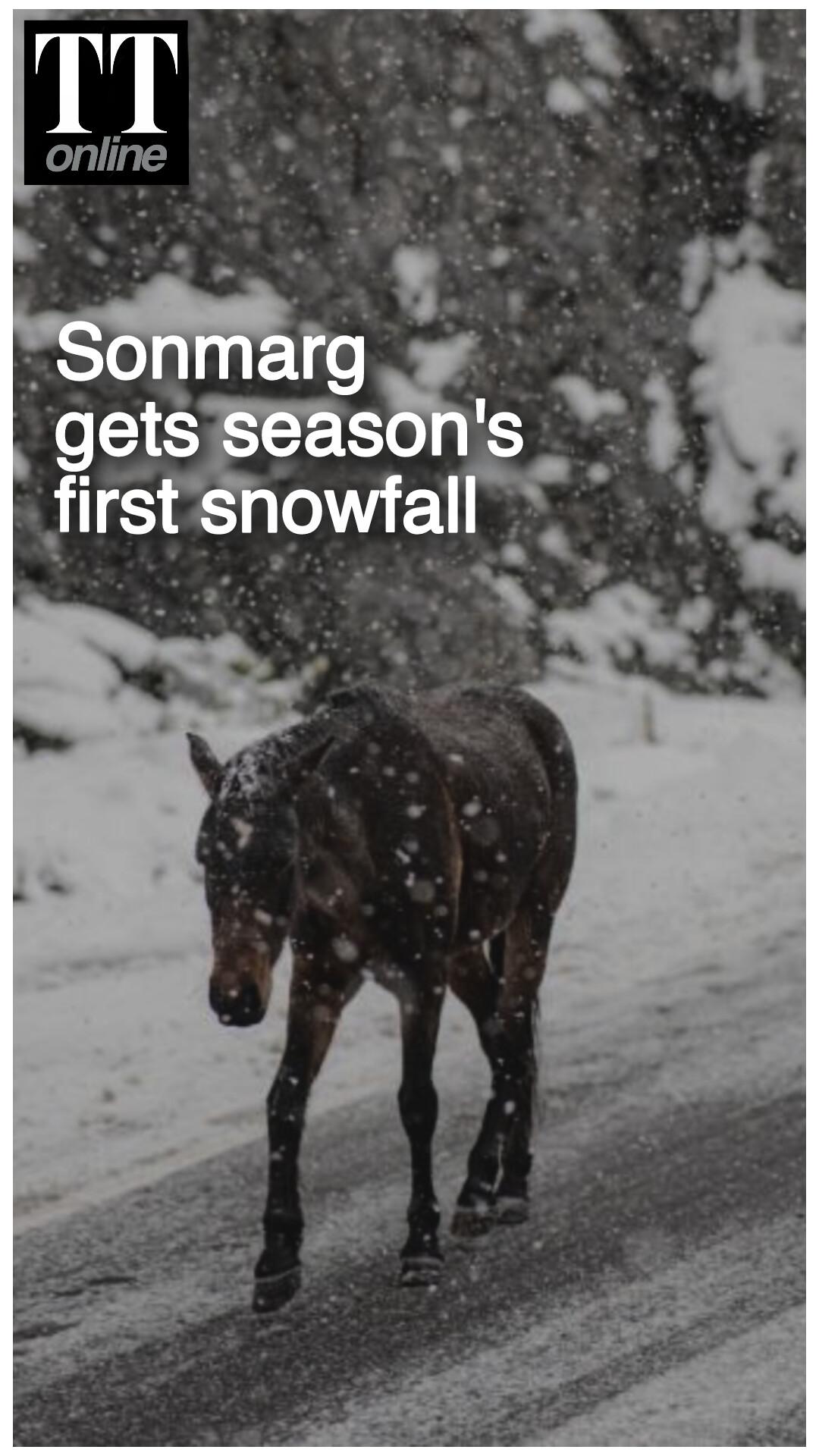 Sonmarg Gets Season's First Snowfall, Snow-Capped Peaks Add to Kashmir's Scenic Beauty