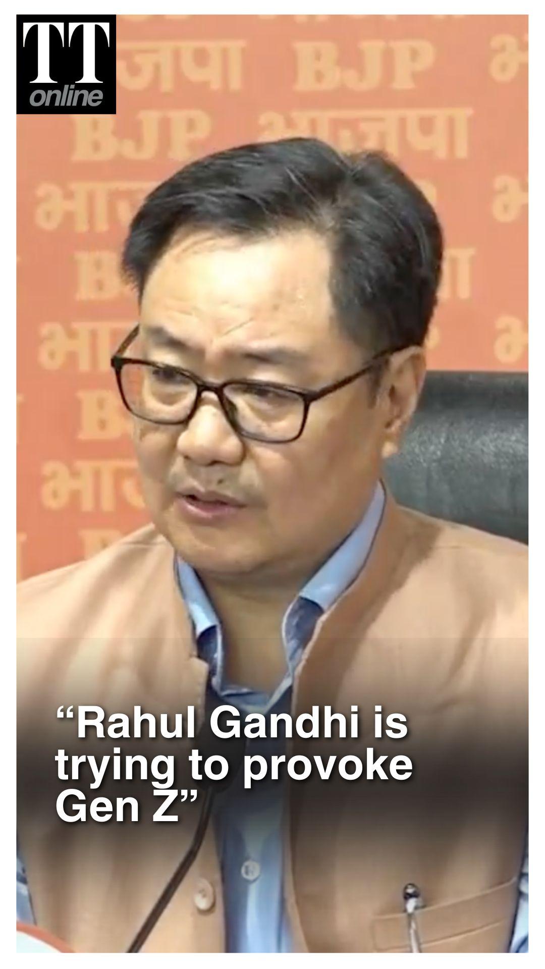 "Is He Trying to Provoke Gen Z?" Kiren Rijiju Hits Back at Rahul Gandhi Over 'Voter Fraud' Claims
