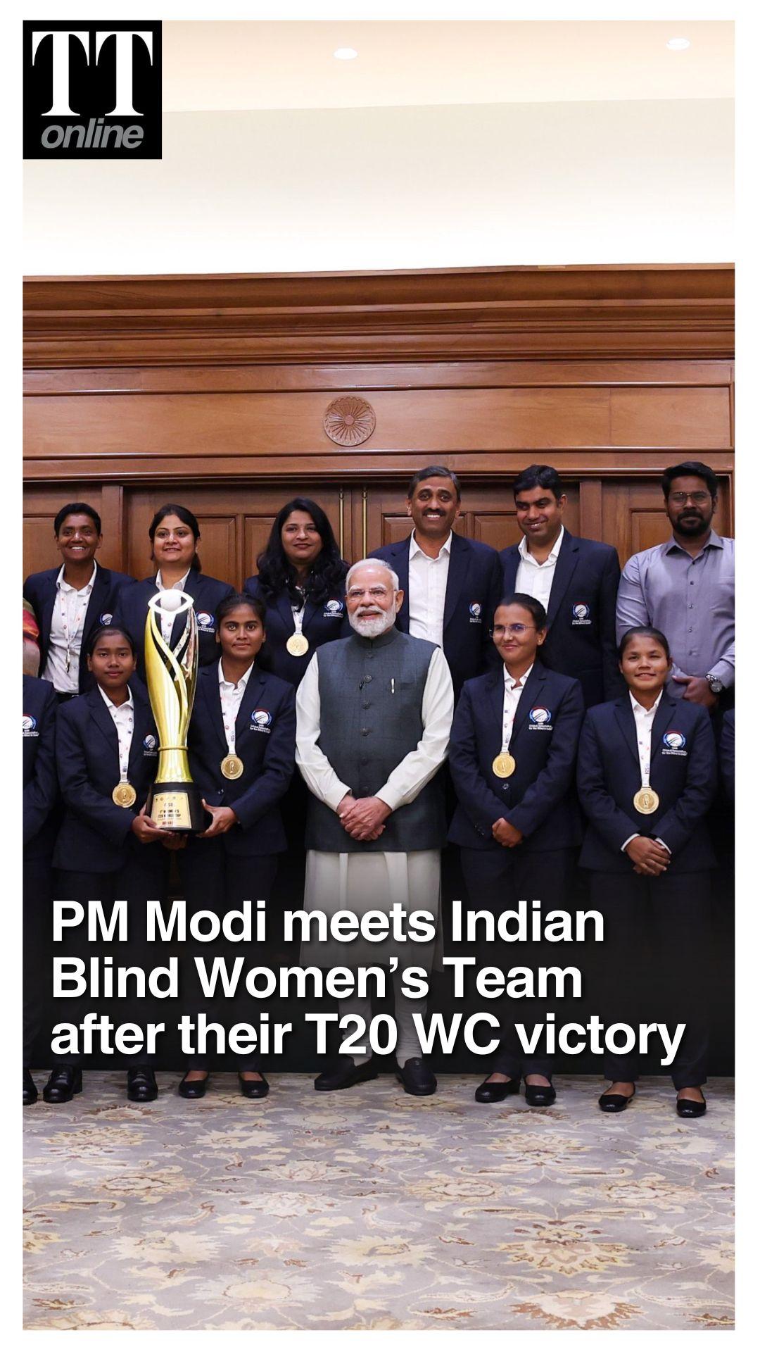PM Modi Meets Indian Women's Blind Team After T20 World Cup Victory